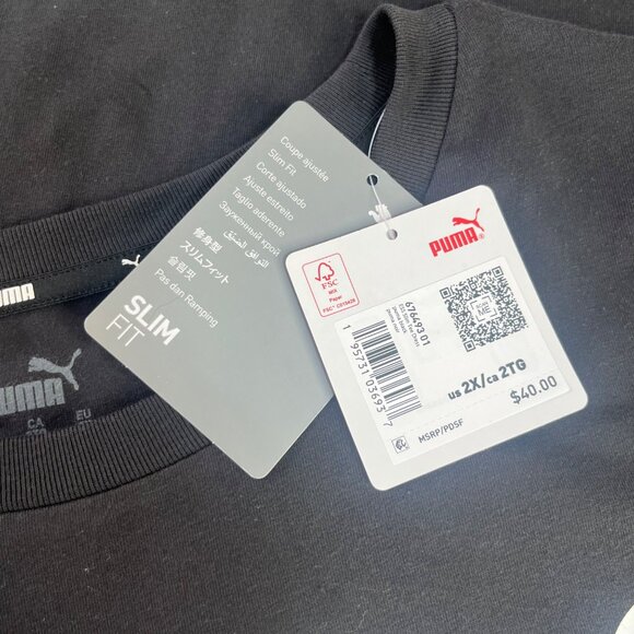 Puma Slim Fit TShirt Womens 2X Black New Casual Wear Athletic Top - Picture 10 of 11